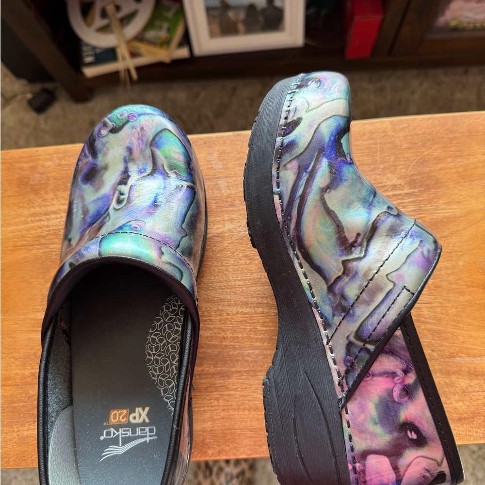 Dansko Iridescent Blue and Purple Clogs - Picture 4 of 4